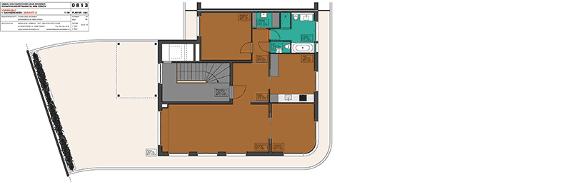 Plan Attikawohnung mit Terrasse