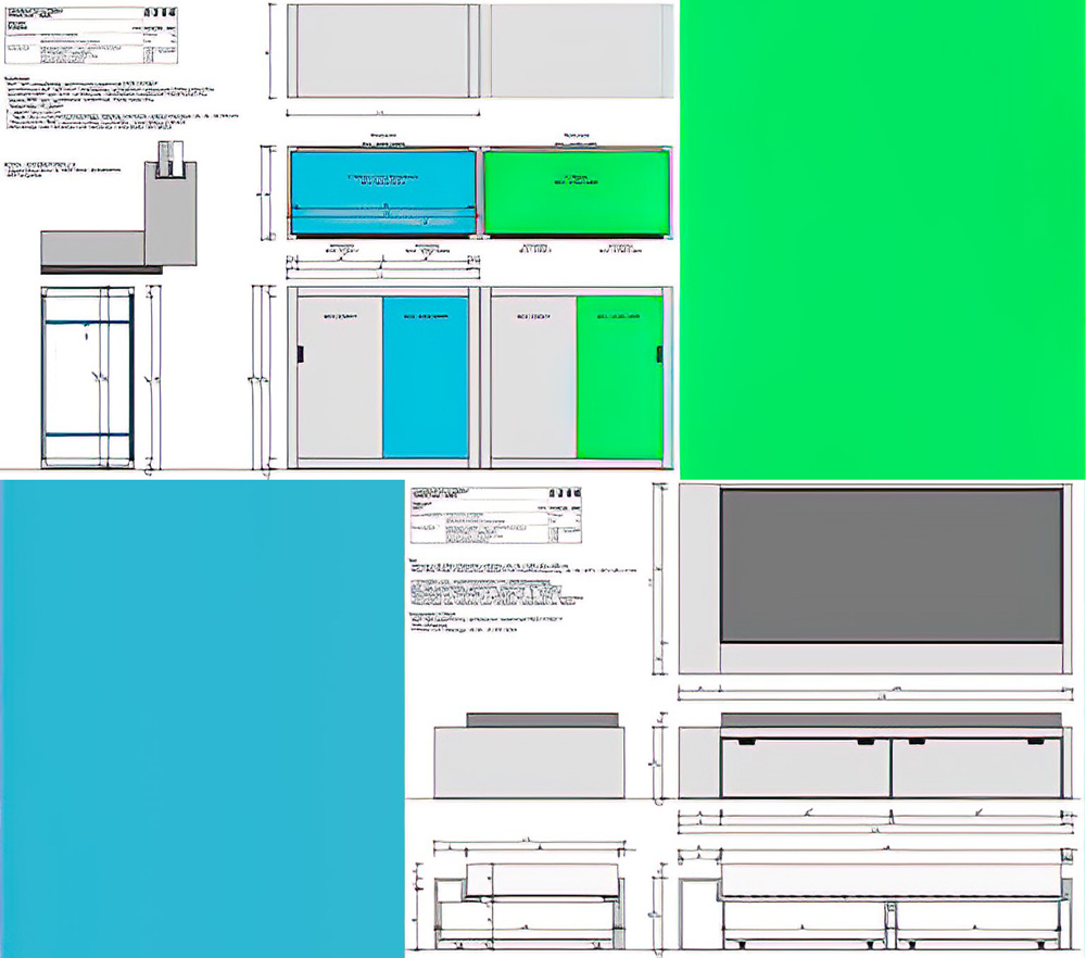 Abbildung Plan Kindermöbel 02: Schrank mit Schiebetüren und Stapelbett